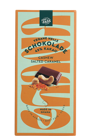 Schokolade 42% Kakao Cashew Salted Caramel 100г