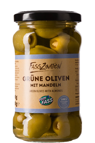 Grüne Oliven mit Mandeln 290г