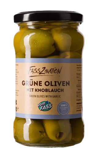 Grüne Oliven mit Knoblauch 290г