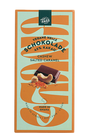 Schokolade 42% Kakao Cashew Salted Caramel 100г